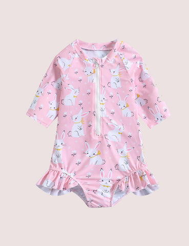 Cute Rabbit Print Swimsuit