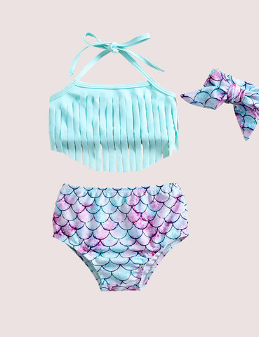 Mermaid Tassel Split Swimsuit