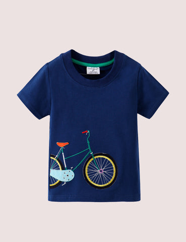 Bicycle Embroidery T-Shirt