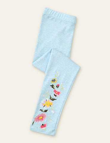 Flower Embroidery Leggings