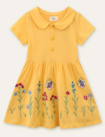 Butterfly Flower Embroidered Dress