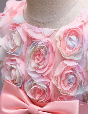 Rose Dream Bow Mesh Party Dress