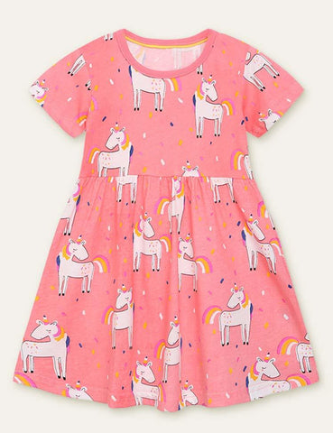 Unicorn Printed Dress - CCMOM