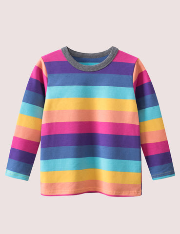 Rainbow Crew Neck Long Sleeve T-shirt