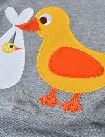 Little Duck Appliqué Long Sleeve T-shirt