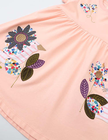 Butterfly Flower Appliqué Dress