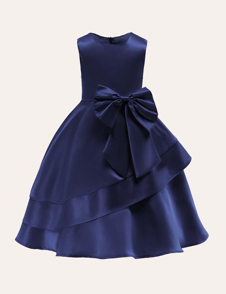 Bow Sleeveless Party Dress - CCMOM