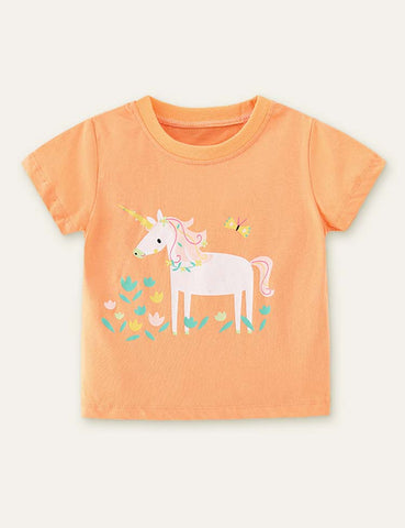 Unicorn Butterfly Printed T-shirt