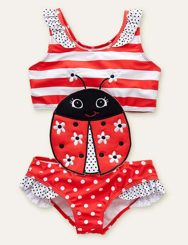 Animal Cute Appliqué One-Piece Swimsuit - CCMOM