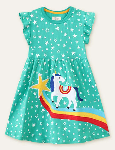 Unicorn Appliqué Dress - CCMOM