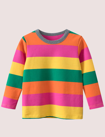 Rainbow Crew Neck Long Sleeve T-shirt