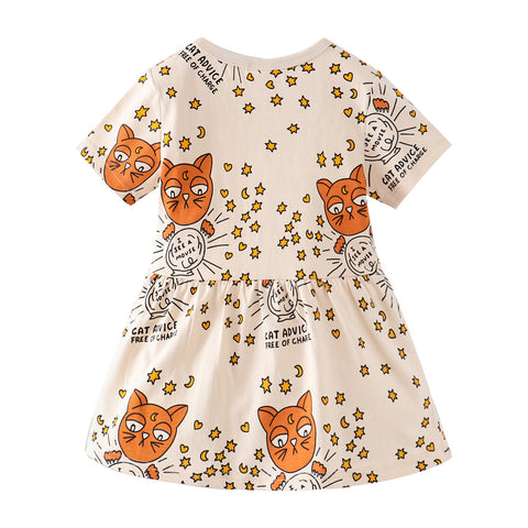 Cat Print Fun Dress