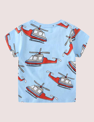 Helicopter Printed Short Sleeve