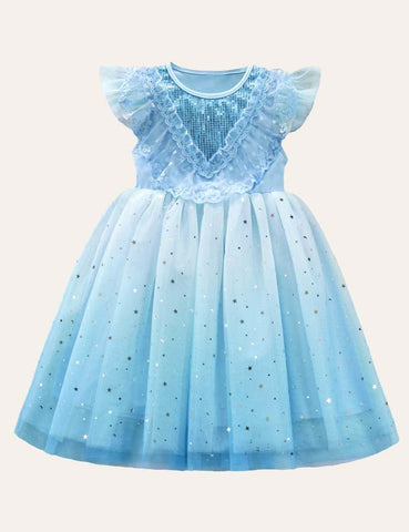 Frozen Star Mesh Party Dress - CCMOM