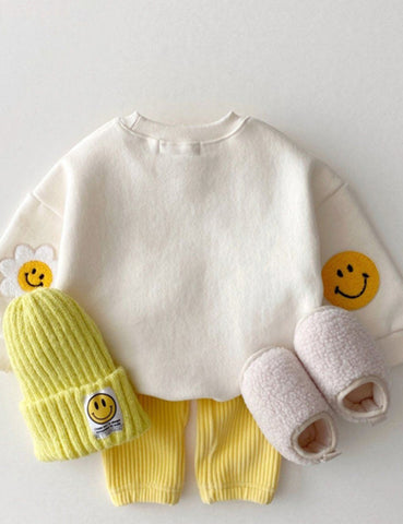 Smile Face Appliqué Sweartshirt