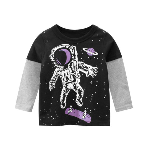 Astronaut Printed Long-Sleeved T-shirt