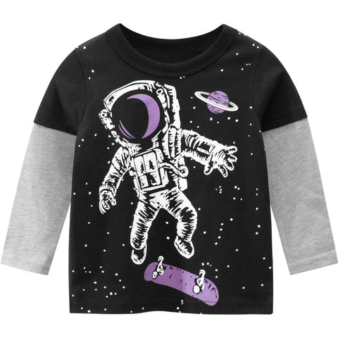 Astronaut Printed Long-Sleeved T-shirt