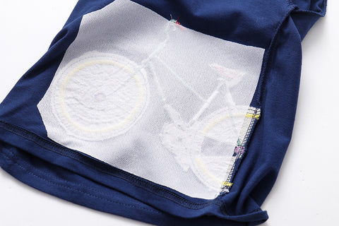 Bicycle Embroidery T-Shirt