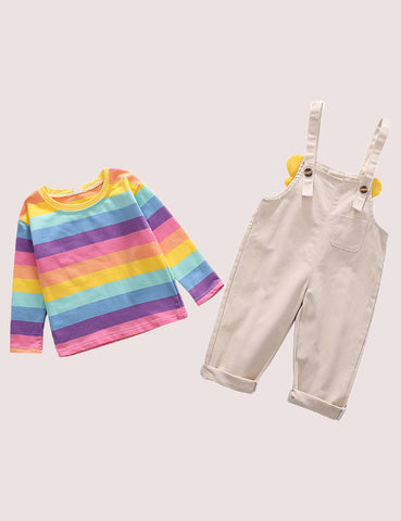 Rainbow Two-Pieces Overalls Suit