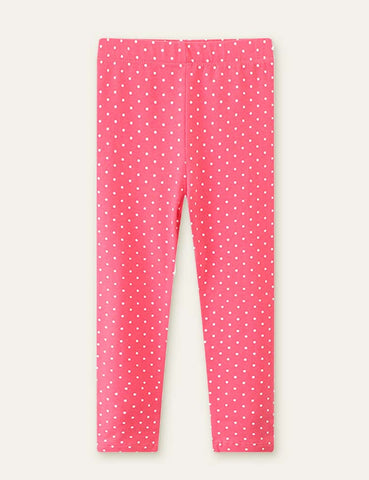 Toddler Solid Color Polka Dot Print Leggings