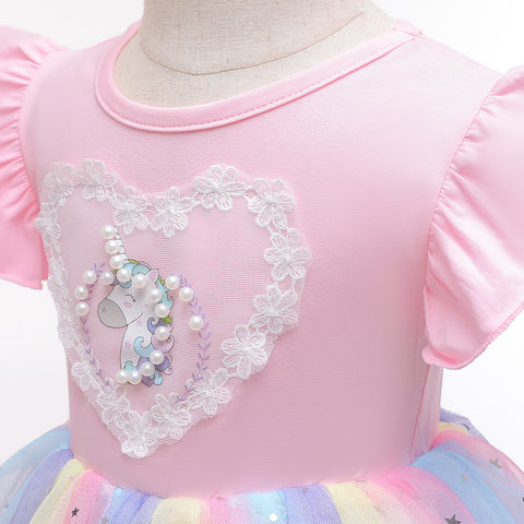 Rainbow Mesh Princess Dress