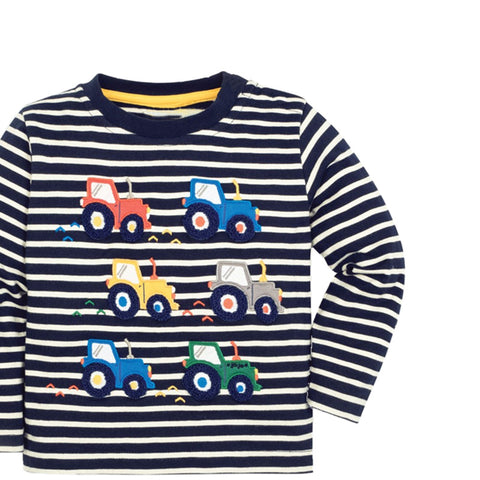 Truck Appliqué Long Sleeve T-shirt