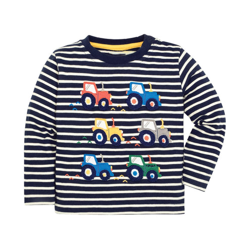 Truck Appliqué Long Sleeve T-shirt