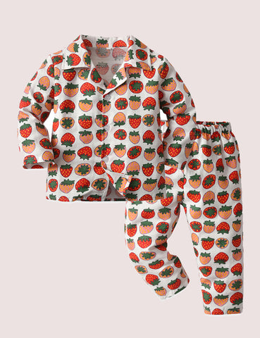 Cartoon Full Print Pajamas Suit