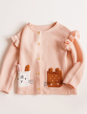 Frill Long Sleeve Bunny Cardigan