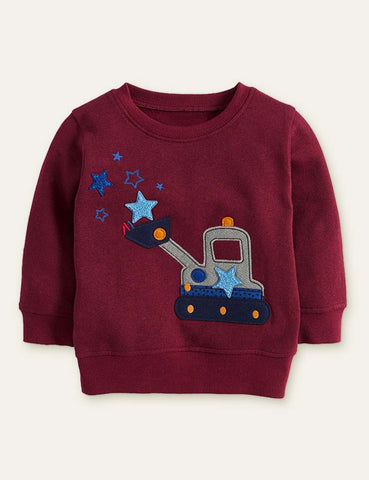 Star Excavator Appliqué Sweatshirt