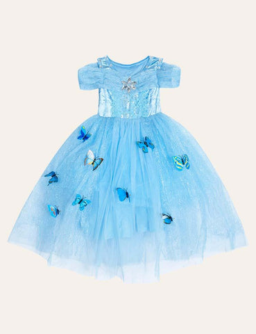 Frozen Butterfly Mesh Party Dress - CCMOM