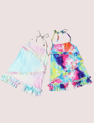 Tie-Dye Gradient Suspender Overalls