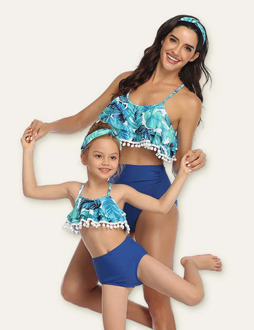 Striped Printed Family Matching Swimsuit