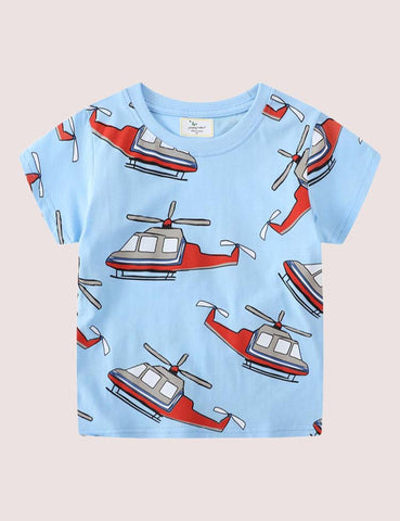 Helicopter Printed Short Sleeve