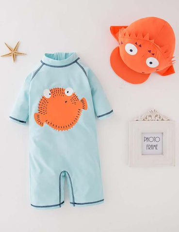 2-Piece Dolphin Sleeve Swimsuit - CCMOM