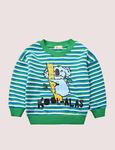 Little Dinosaur Striped Fleece Sweater