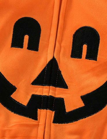 Halloween Cartoon Leaves Pumpkin Hooded Romper