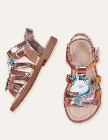 Embroidered Unicorn Sandals