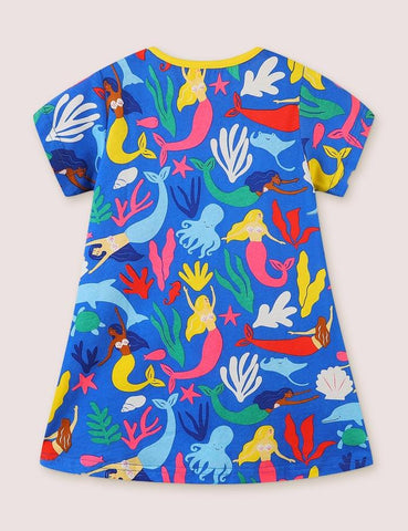 Blossoms Print Jersey Dress - CCMOM