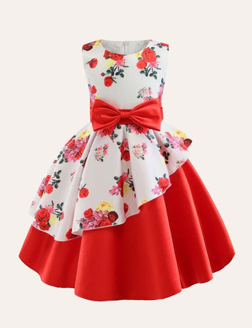 Floral Sleeveless Party Dress - CCMOM