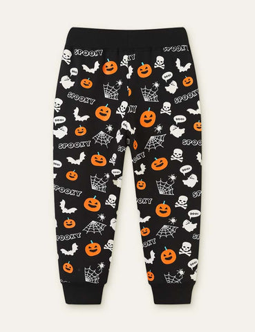 Halloween Pumpkin Ghost Printed Sweatpants