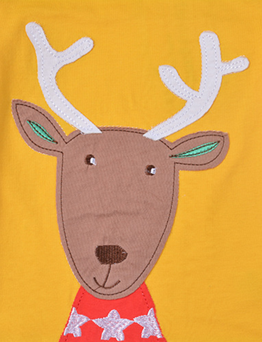 Elk Appliqué Long Sleeve T-shirt