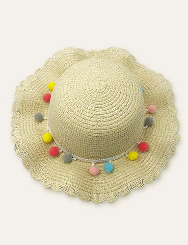 Pom Pom Vacation Straw Hat