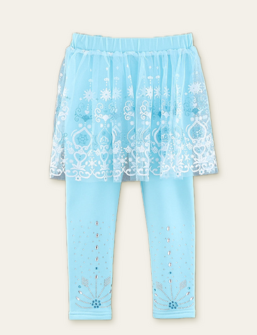 Ice and Snow Embroidery Leggings