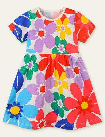 Blossoms Print Jersey Dress - CCMOM