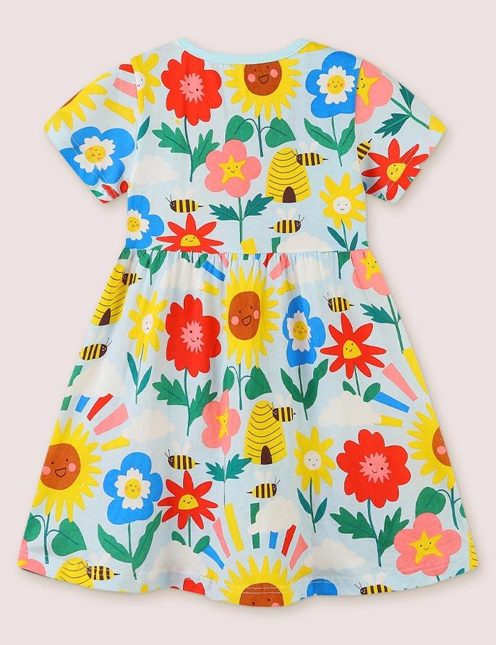 Blossoms Print Jersey Dress - CCMOM