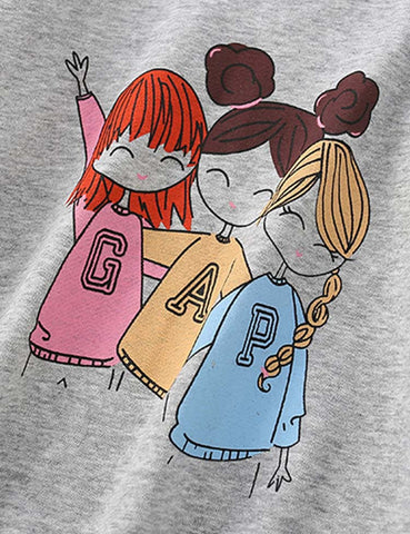 Three Girls Printed Sweatshirts