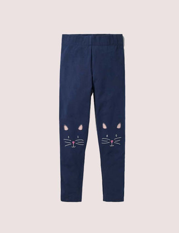 Kitten Embroidered Leggings