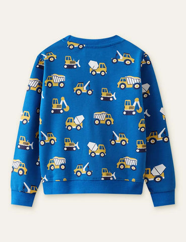 Truck Excavator Full Printed Sweatshirt