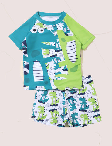 Cute Dinosaur Two-Pieces Swimsuit